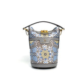 Handmade Embroidery Leather Bucket Bag